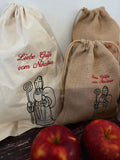 bestickte Nikolaussackerl aus Jute oder Baumwolle